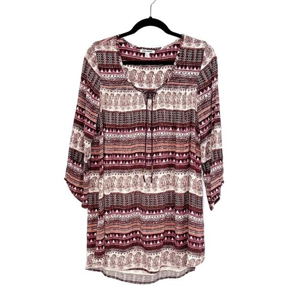 Billabong Boho Mini Paisley Stripe Dress - Picture 1 of 10
